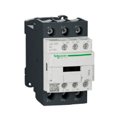 Contactor schneider lc1d de 25a tripolar 1na/1nc 24v cc-ar-antip