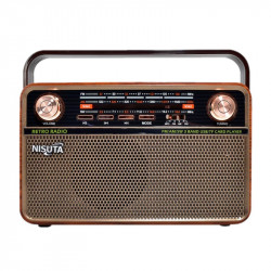 Parlante bluetooth NISUTA NSRV21 radio vintage portátil 5W marrón