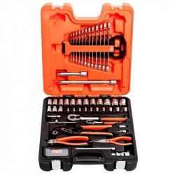 Caja combinada bahco s81 mix 1/4 y 1/2 llaves combinadas, juego pinza y alicate 81 piezas