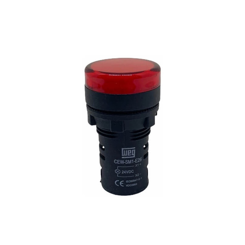 Señalizador luminoso WEG CEW-SM1-E26 compacto 24v rojo