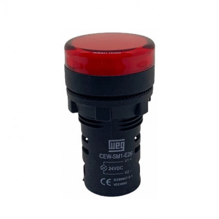 Señalizador luminoso WEG CEW-SM1-E26 compacto 24v rojo