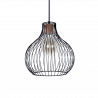 Colgante CARILUX RETRO jaula gota para 1 luz E27 35cm negro