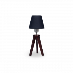 Lampara de mesa CARILUX 1131W madera de pino wengue pantalla de lino H38cms