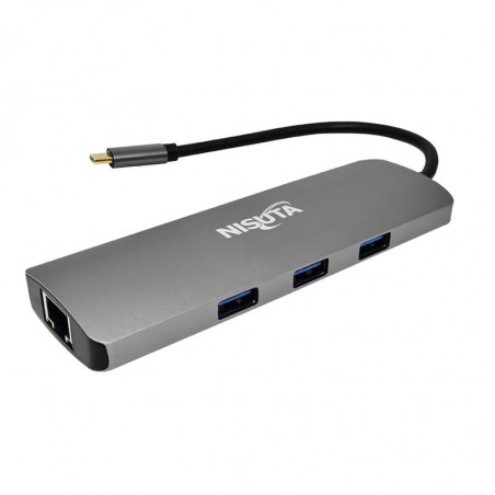 Docking NISUTA usb C 3.1 a hdmi, hub usb, PD, lector de tarjetas