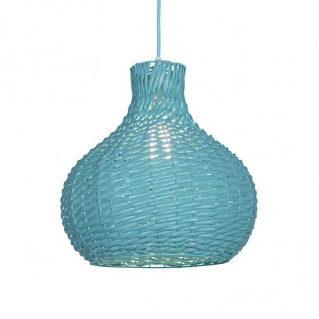 Campana de mimbre CARILUX GOTA de 35cm aguamarina