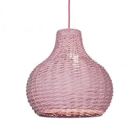 Campana de mimbre CARILUX GOTA de 35cm rosa pastel