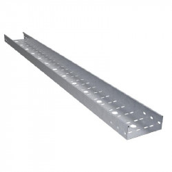 Bandeja de chapa basica perforada 0.7 x 300mm ala50 con 2 placas union y bulon