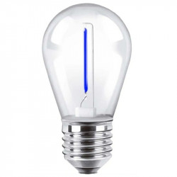 Lámpara led MACROLED Gota E27 1w luz azul vidrio traslúcido