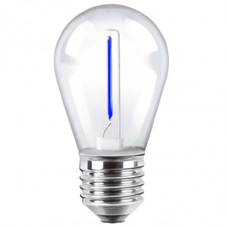 Lámpara led MACROLED Gota E27 1w luz azul vidrio traslúcido