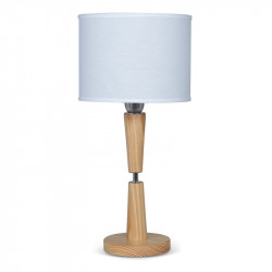 Lámpara de mesa CARILUX N1 E27 madera natural con...
