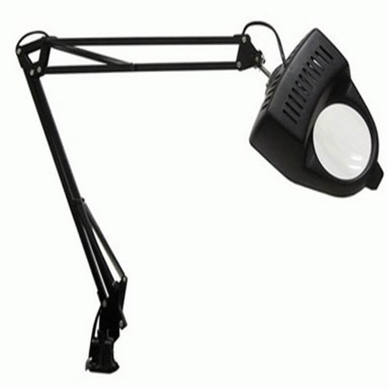Lámpara de mesa DABOR para 1 luz E27 extensible lupa con morsa negro Lámpara de mesa DABOR para 1 luz E27 extensible lupa con morsa negro