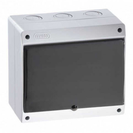 Caja para térmicas SISTELECTRIC de PVC 8 módulos exterior con puerta fume gris