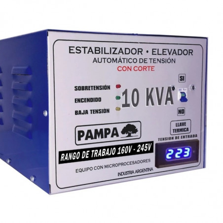 Elevador de tensión PAMPA 9002 automático 10KVA 140-245V