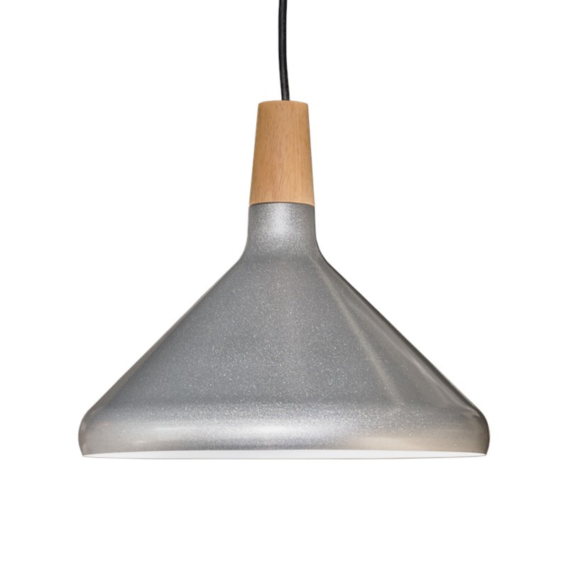 Colgante MARKAS AURA para 1 luz E27 plateado madera