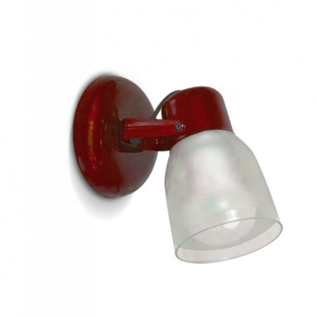 Spot SAN JUSTO LUJAN para 1 luz E27 con tulipa rojo
