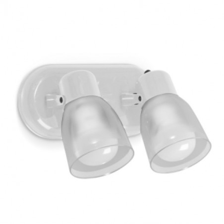 Spot SAN JUSTO Lujan para 2 luces E27 blanco con tulipa