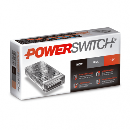 Fuente POWERSWITCH 100w 110/220v 12vdc 8.5A IP20