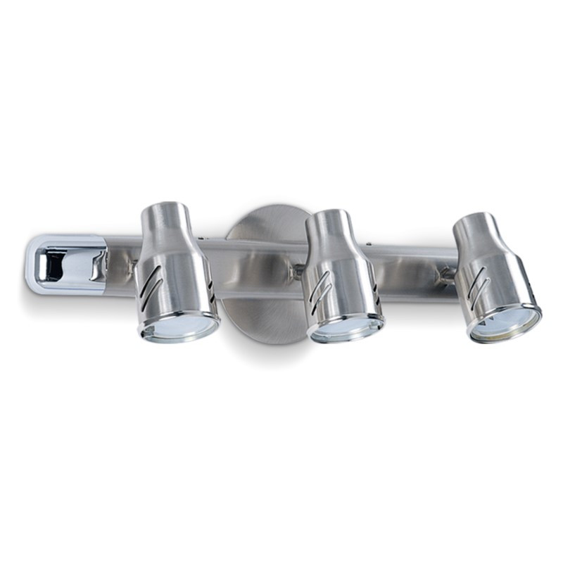 Aplique SAN LORENZO PARMA para 3 luces GU10 base listón platil