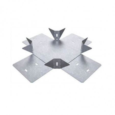 Unión cruz BASICA perforada de 200 mm con clips y flags