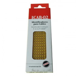 Plancha zoloda icab-02/abc3 identificacion letras u-z signos +-/ cable 1-2.5mm (250 anillos)