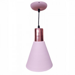 Colgante SAN JUSTO OSTENDE para 1 luz E27 con pantalla metal rosa cobre