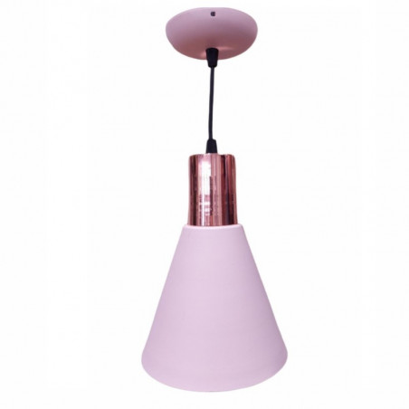 Colgante SAN JUSTO OSTENDE para 1 luz E27 con pantalla metal rosa cobre