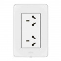 Conjunto armado JELUZ MITO 1 tomacorriente doble 10A polarizado combinado blanco