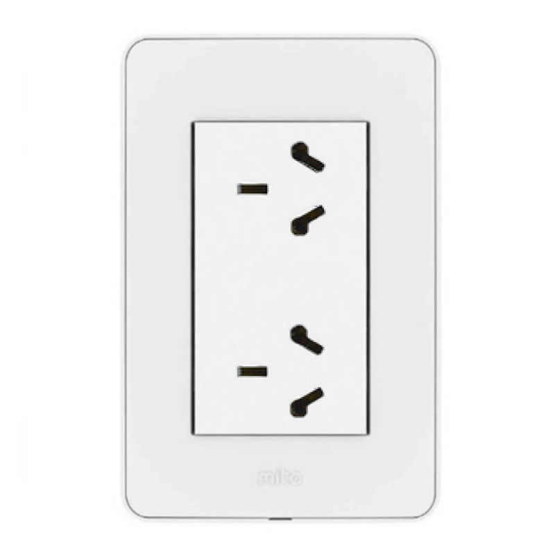 Conjunto armado JELUZ MITO 1 tomacorriente doble 10A polarizado combinado blanco