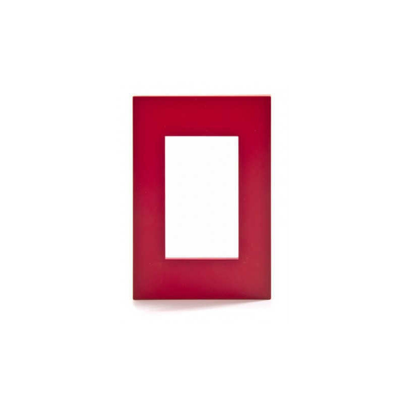 Tapa JELUZ para bastidor de 3 módulos rojo Tapa JELUZ para bastidor de 3 módulos rojo