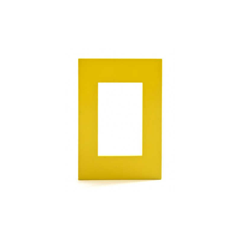 Tapa JELUZ Platinum para bastidor de 3 módulos amarillo
