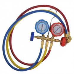 Manifold dual bronce 800psi gases R410-22-134-404 con visor