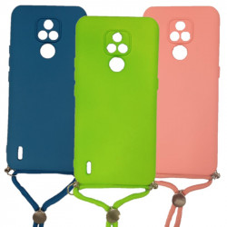 Protector de silicona para MOTOROLA E7 con correa colores varios