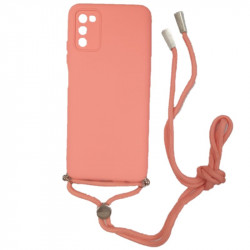 Protector de silicona para SAMSUNG A03S con correa colores varios