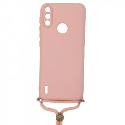 Protector de silicona para MOTOROLA E7 POWER con correa colores varios