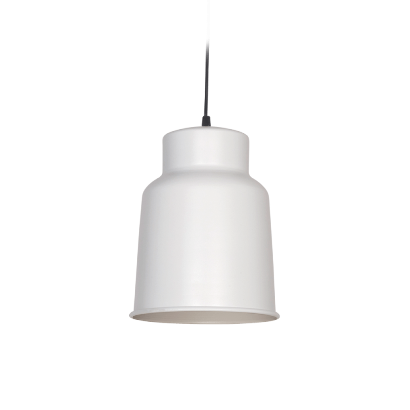 Colgante SAN JUSTO TRELEW para 1 luz E27 pantalla de aluminio blanco