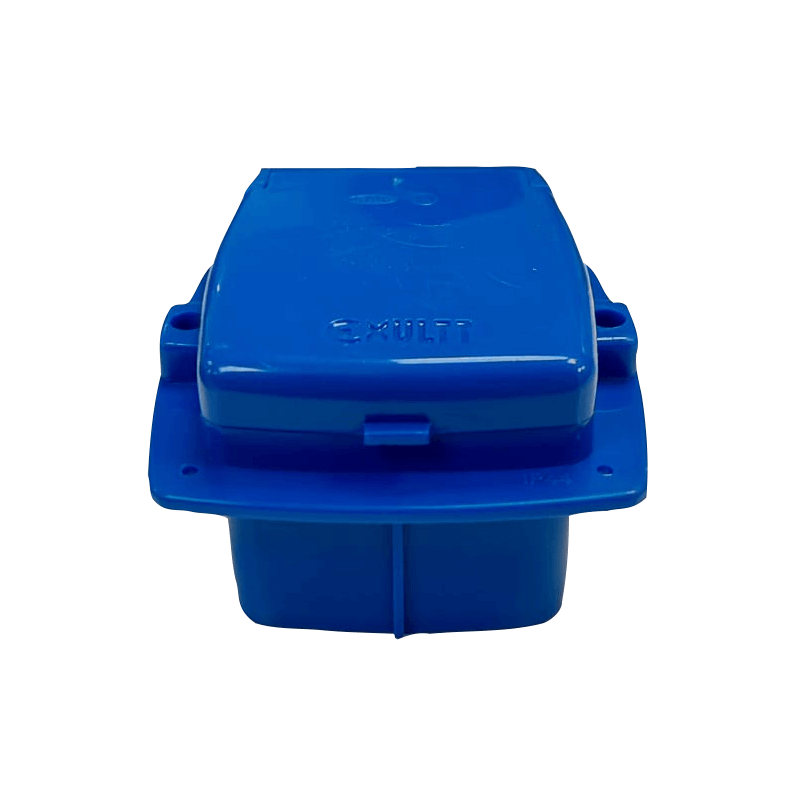Caja capsulada para frente de tablero 16A azul