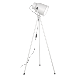 Lámpara de Pie SAN JUSTO Trelew E27 trípode metálico blanco microtexturado