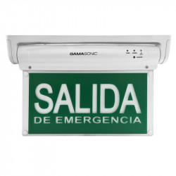 Señalizador Led GAMASONIC GX12B Salida de Emergencia Simple Faz Verde