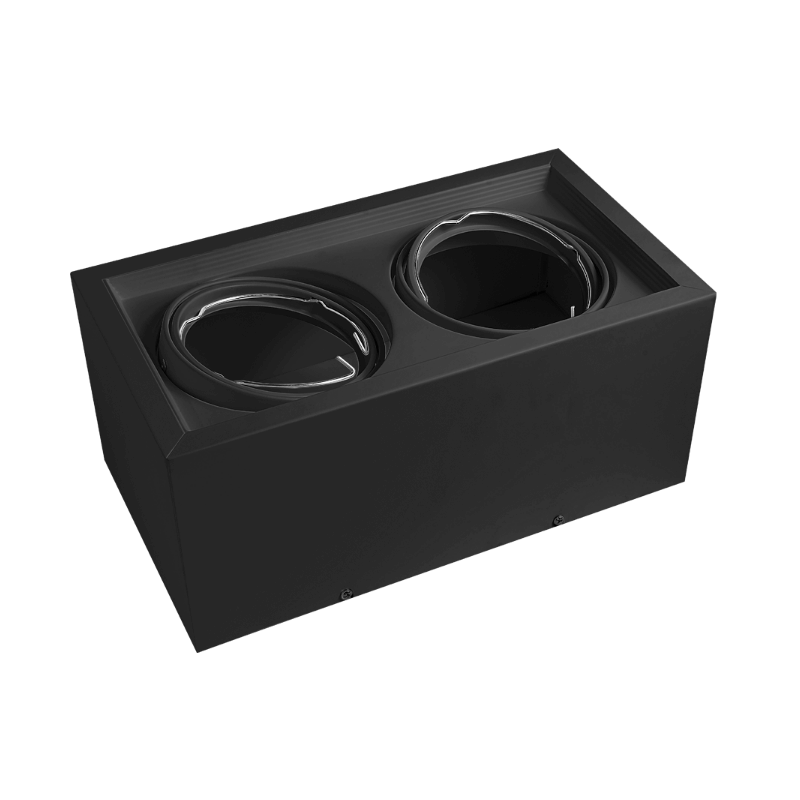 Plafón MACROLED cardánico cuadrado para 2 luces GU10 AR111 sin zócalo negro Plafón MACROLED cardánico cuadrado para 2 luces GU10 AR111 sin zócalo negro