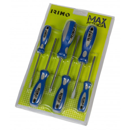 Set de destonilladores IRIMO 459A-6-B punta plana y philips 6 piezas
