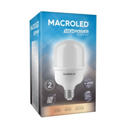 Lámpara led MACROLED alta potencia 20w 2000lm 3000k luz cálida