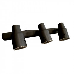 Aplique SAN LORENZO PARMA para 3 luces GU10 base liston negro
