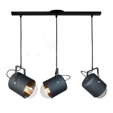 Colgante CIVAL CINE 1250/3NG con regleta para 3 luces E27 60cm negro
