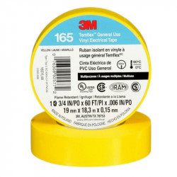 Cinta Aisladora de PVC 3M TEMFLEX 165 19mm x 18m amarillo uso general