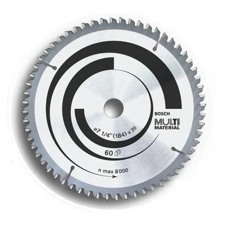 Disco BOSCH 2608642193 para sierra circular 7 1/4 184mm. 60 dientes