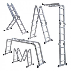Escalera de Aluminio GARDENLIFE TE1600 articulada 4x3 de 12 escalones multipropósito