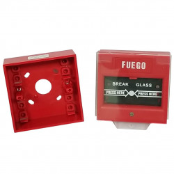 Avisador secutron kr1r/p-a manual rojo rompa el vidrio con protector