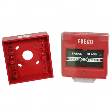 Avisador secutron kr1r/p-a manual rojo rompa el vidrio con protector