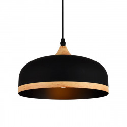 Colgante CARILUX FUSIÓN para 1 luz E27 madera metal negro