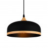 Colgante CARILUX FUSIÓN para 1 luz E27 madera metal negro